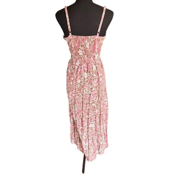 Rachel Zoe Los Angeles Floral Smocked Cottagecore Boho Midi Dress – Women’s 12 - Picture 6 of 8